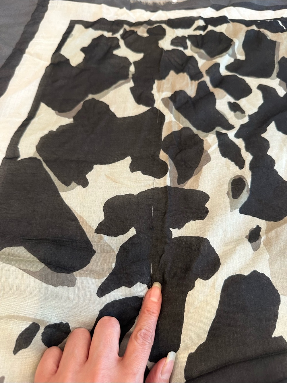 Burberry Black and White Animal Print Silk Square Scarf - Picture 10 of 12